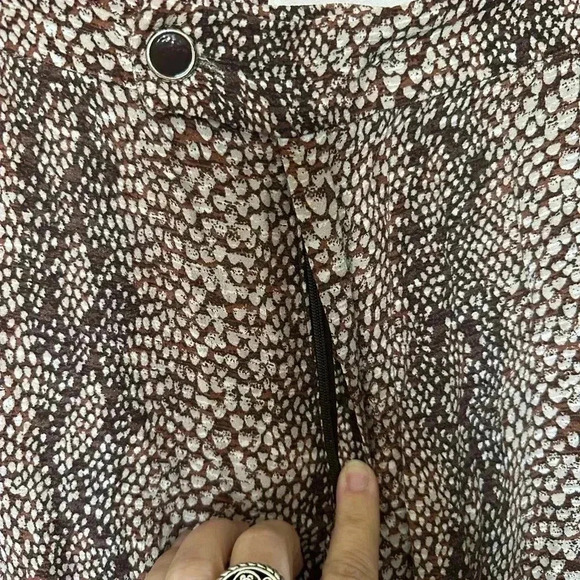 Like New Brown Print Wide Leg Anthropologie Pants - Picture 3 of 7